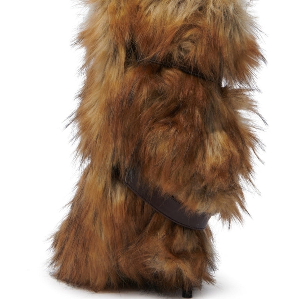 "MIDNIGHT PROWL 'FURVANA' " Faux Fur Ankle Boots in Brown - Picture 5 of 8